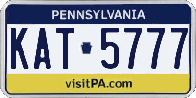 PA license plate KAT5777