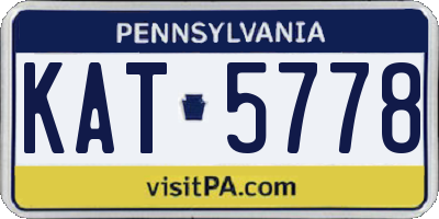 PA license plate KAT5778
