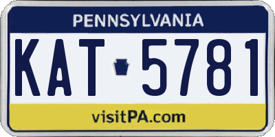 PA license plate KAT5781