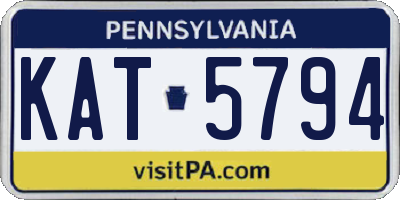 PA license plate KAT5794