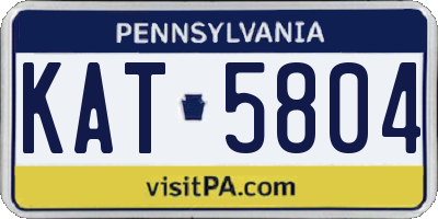 PA license plate KAT5804