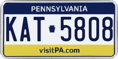 PA license plate KAT5808