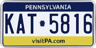 PA license plate KAT5816