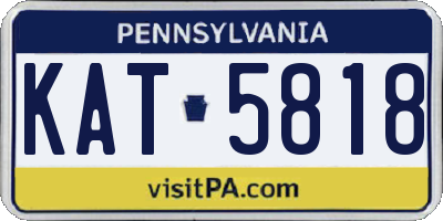PA license plate KAT5818