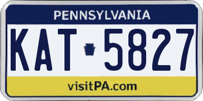 PA license plate KAT5827