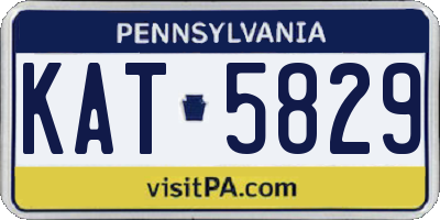 PA license plate KAT5829