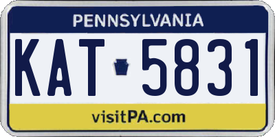PA license plate KAT5831