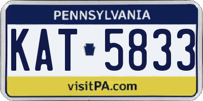 PA license plate KAT5833