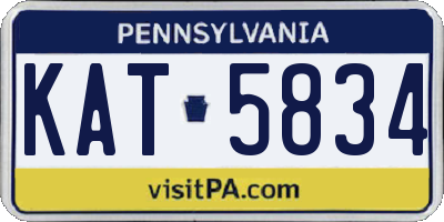 PA license plate KAT5834