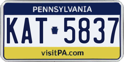 PA license plate KAT5837