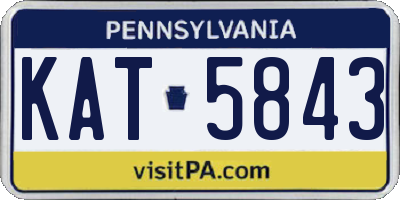 PA license plate KAT5843