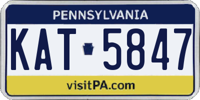PA license plate KAT5847