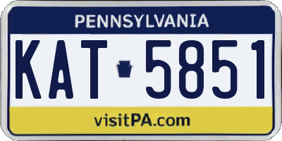 PA license plate KAT5851