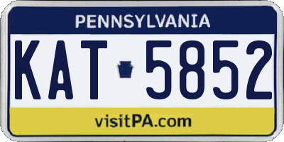 PA license plate KAT5852