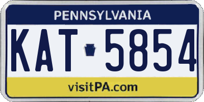 PA license plate KAT5854