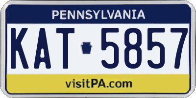 PA license plate KAT5857