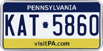 PA license plate KAT5860