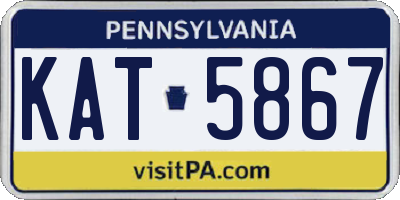 PA license plate KAT5867