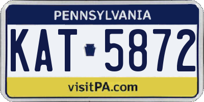 PA license plate KAT5872