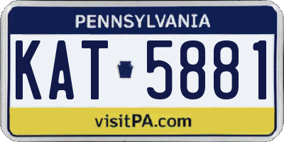 PA license plate KAT5881
