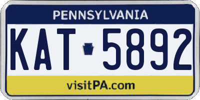 PA license plate KAT5892