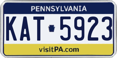 PA license plate KAT5923