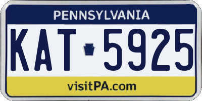 PA license plate KAT5925