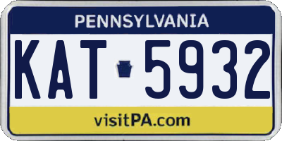 PA license plate KAT5932