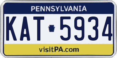 PA license plate KAT5934