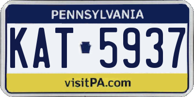 PA license plate KAT5937