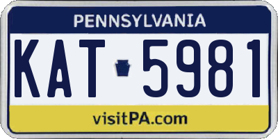 PA license plate KAT5981