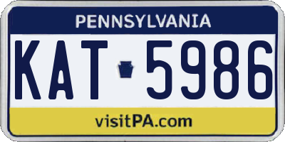 PA license plate KAT5986