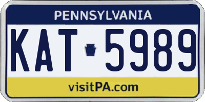 PA license plate KAT5989