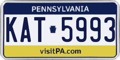 PA license plate KAT5993