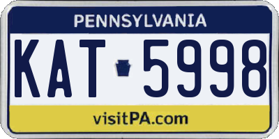 PA license plate KAT5998