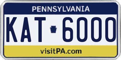 PA license plate KAT6000