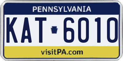 PA license plate KAT6010