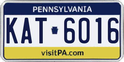 PA license plate KAT6016