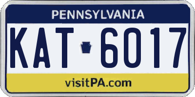 PA license plate KAT6017