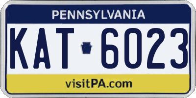 PA license plate KAT6023