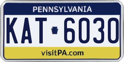 PA license plate KAT6030