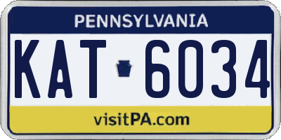 PA license plate KAT6034