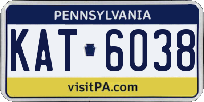PA license plate KAT6038