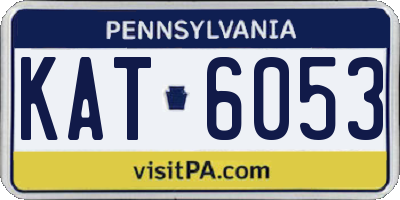 PA license plate KAT6053