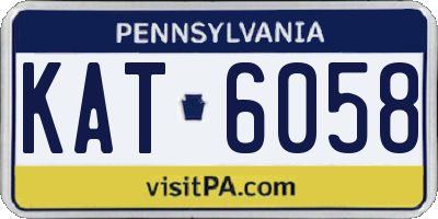 PA license plate KAT6058