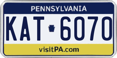 PA license plate KAT6070