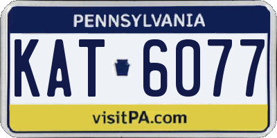 PA license plate KAT6077