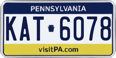 PA license plate KAT6078