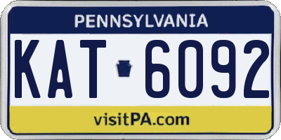 PA license plate KAT6092