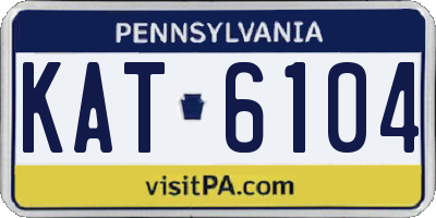 PA license plate KAT6104